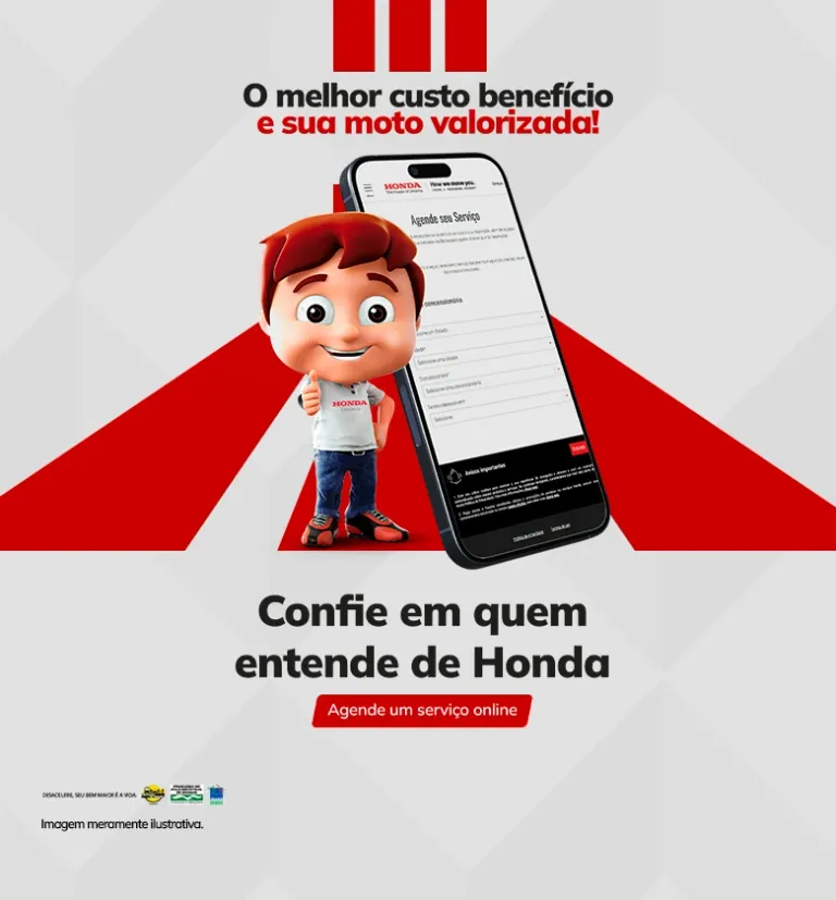 Banner Fixo Agendamento Online Serviços de Oficina Honda