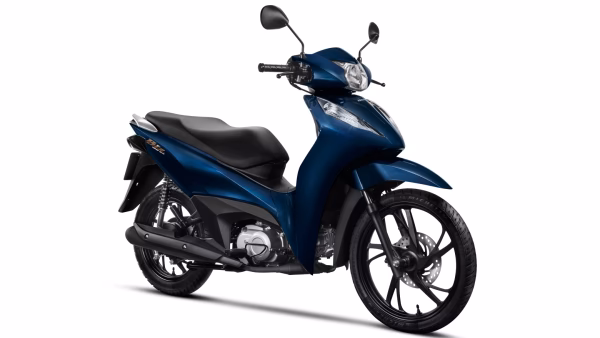 Moto Honda Biz 125 City Galeria De Fotos Diagonal Dianteira Direita Azul Completa