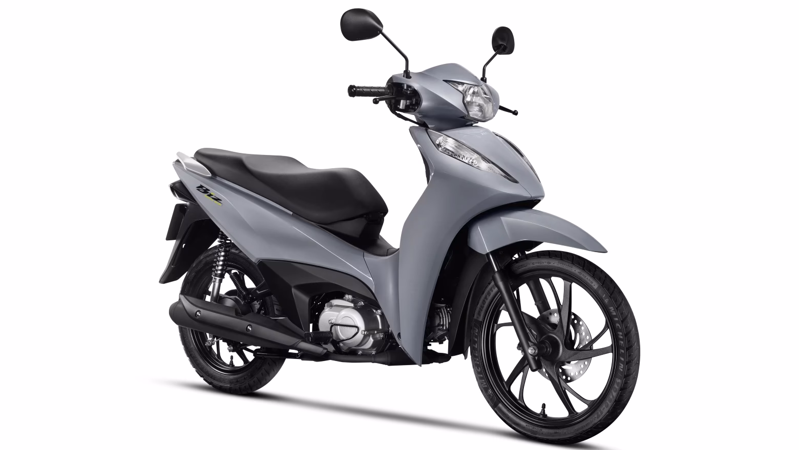 Moto Honda Biz 125 City Galeria De Fotos Diagonal Dianteira Direita Cinza Completa - 1 de 12