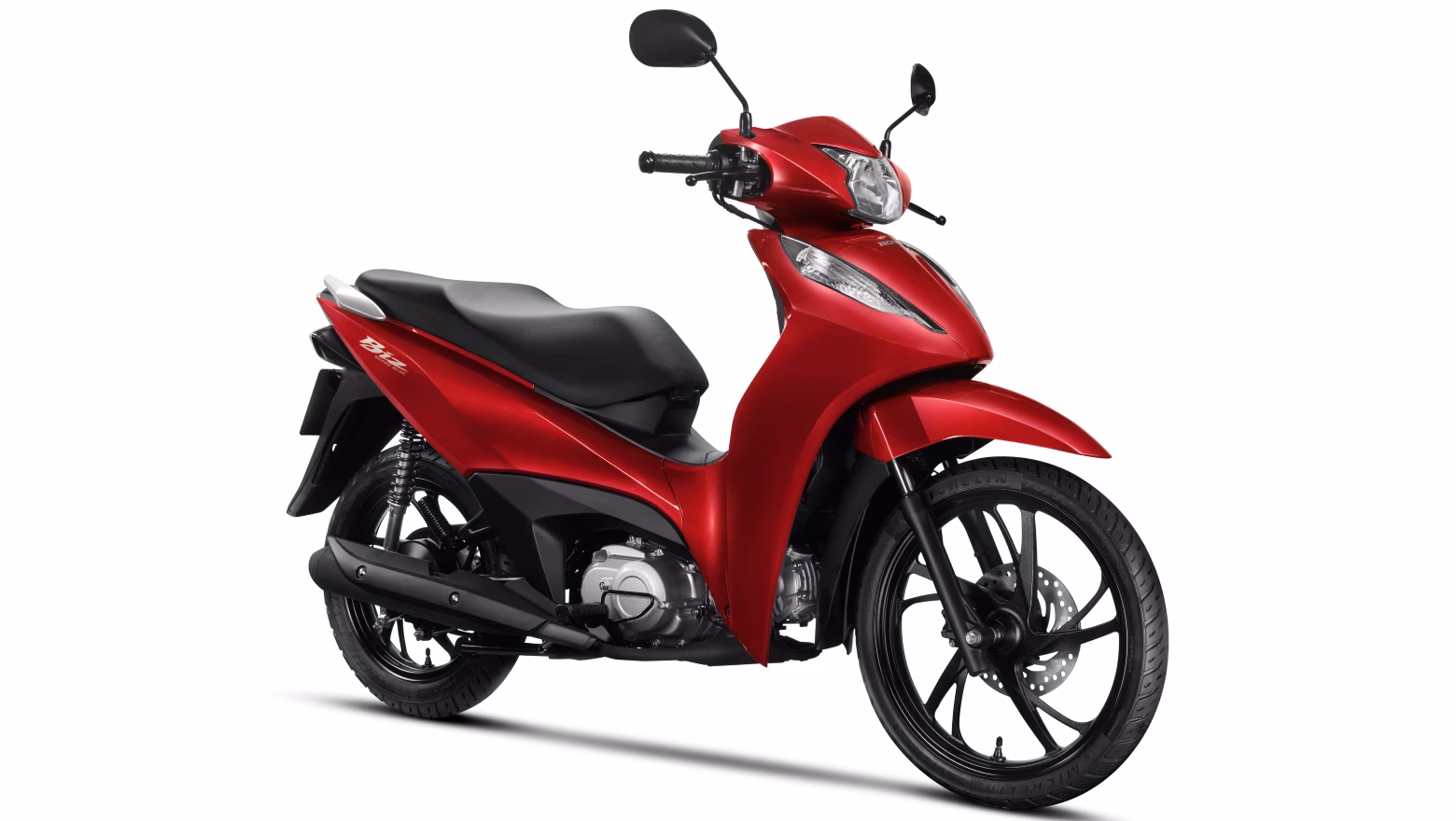 Moto Honda Biz 125 City Galeria De Fotos Diagonal Dianteira Direita Vermelho Completa - 11 de 12