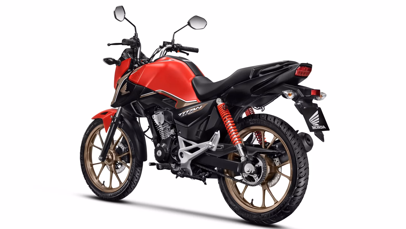Moto Honda Nova Titan Edição Comemorativa de 50 Anos Visão Total Vertical Trazeira Esquerda - 24 de 24