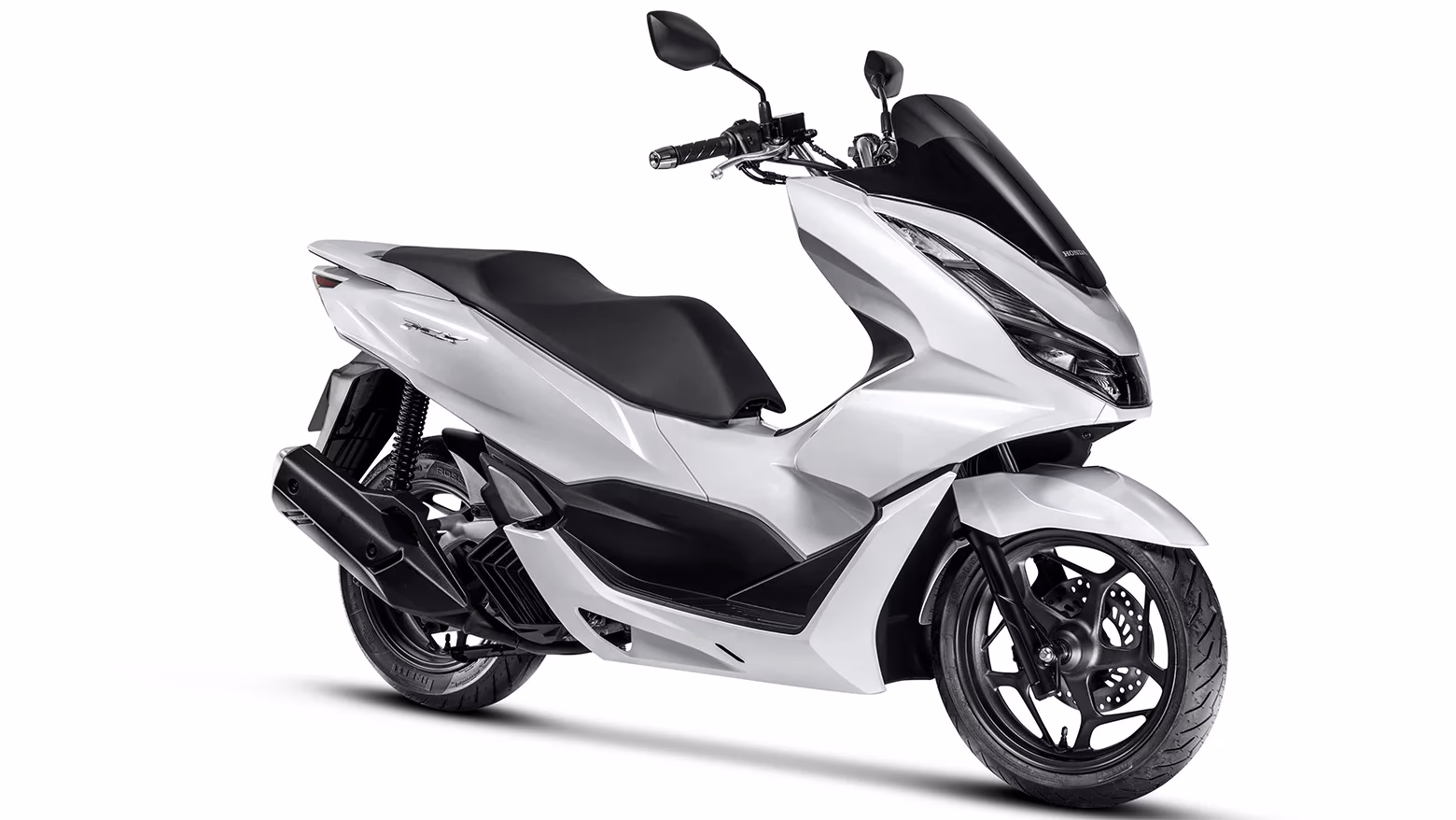 PCX na cor branco perolizado, vista lateral dianteira direita - 9 de 12