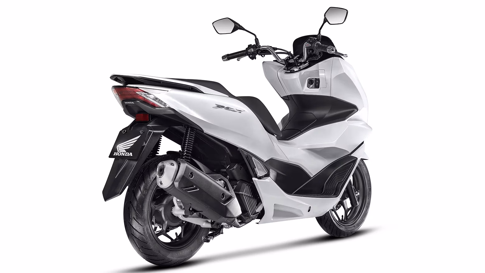 PCX na cor branco perolizado, vista lateral traseira direita - 11 de 12