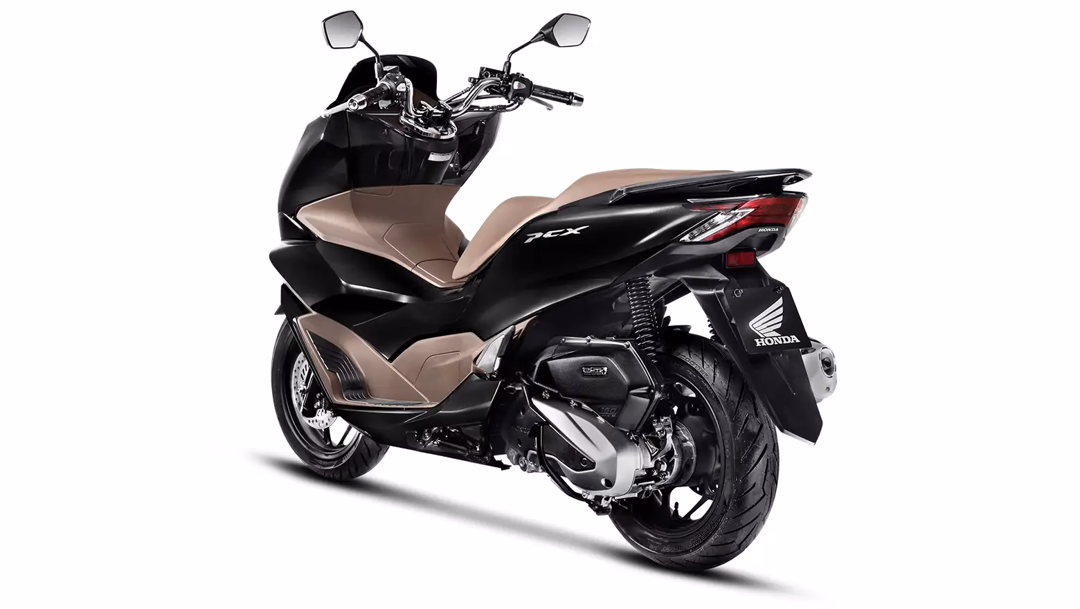 PCX na cor preto metálico, vista traseira e lateral esquerda - 4 de 12